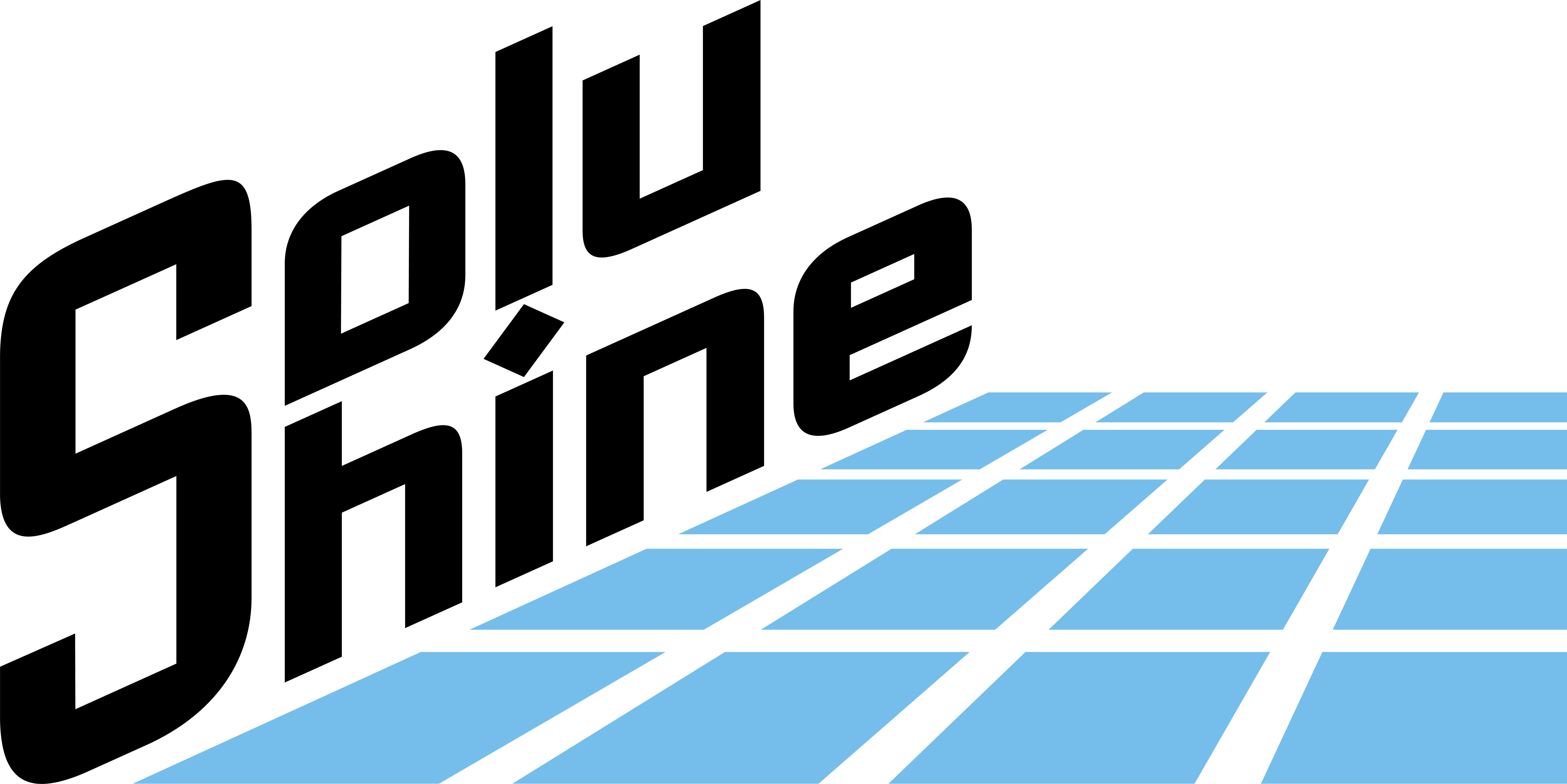 SoluShine Solarreinigung Logo Schwarz und Cyan