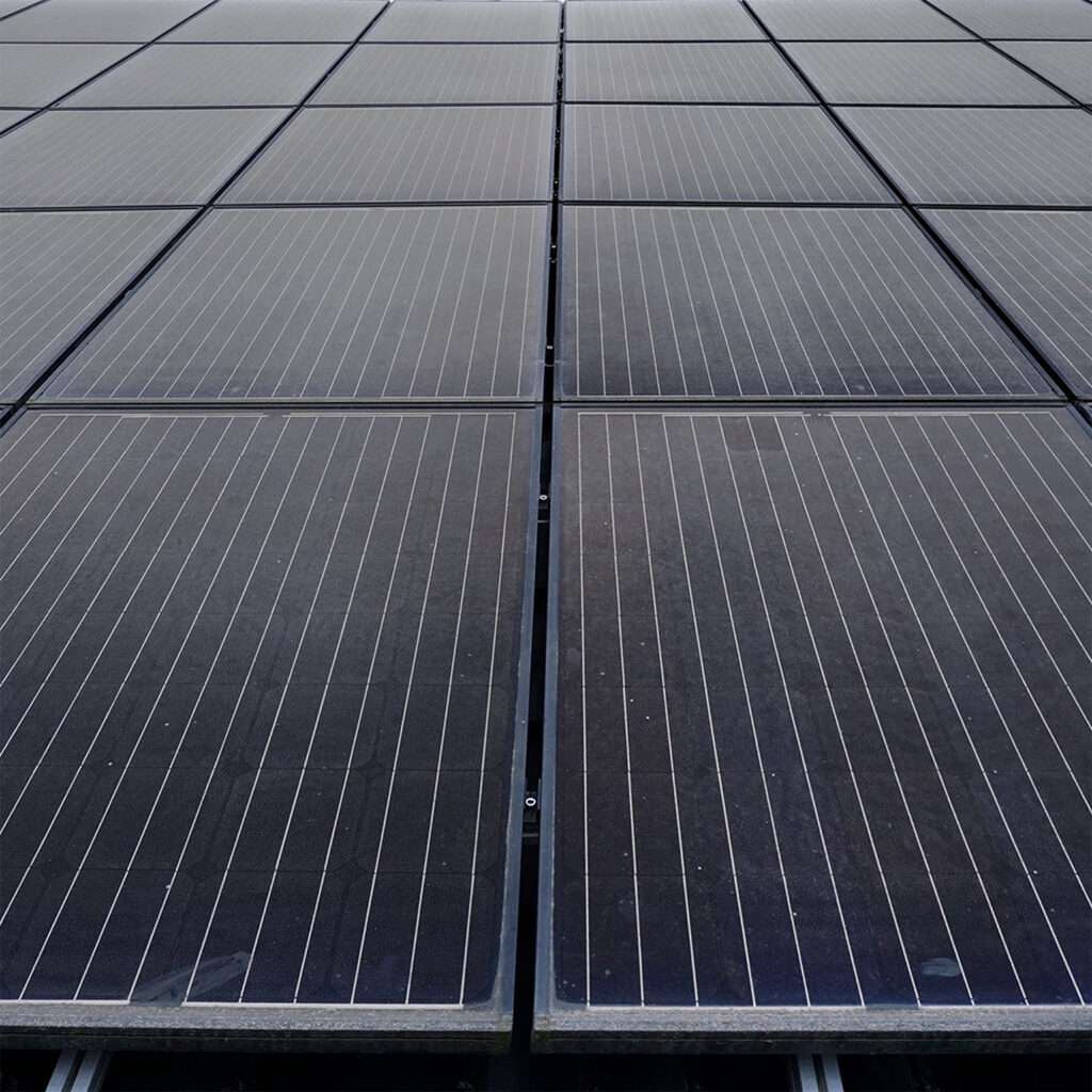 Schmutzige, matte PV-Module vor der Solarreinigung mit Reinigungsroboter durch SoluShine – Solarreinigung in Sachsen und Mitteldeutschland